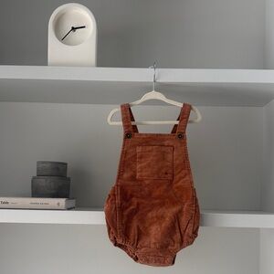 Jamie Kay Rust Corduroy Overalls Romper